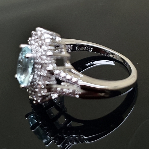 Pretty Designer Light Blue Crystal Ring - Picture 4 of 4